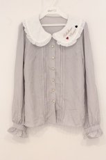 画像1: Amavel / 2022年福袋トランプ刺繍ブラウス  グレー×シロ O-26-04-21-091-CA-BL-IG-OS (1)