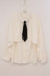 画像1: axes femme / タイ付オーバーケープ風ブラウス F オフシロ×クロ O-26-04-21-093-AX-BL-IG-OS (1)