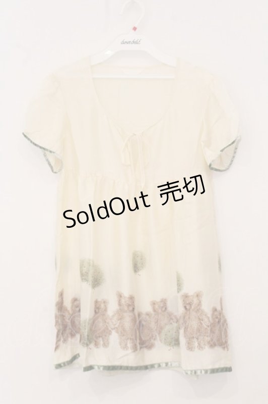 画像1: PINK HOUSE / くまプリントチュニック  アイホリー O-26-04-21-025-LO-TO-IG-OS (1)