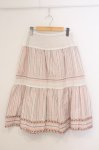 画像1: PINK HOUSE / フラワーレース&ストライプ切り替えスカート  ピンク O-26-04-21-026-LO-SK-IG-OS (1)