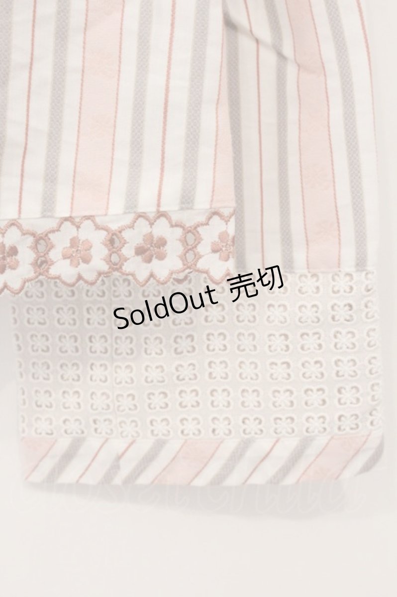 画像3: PINK HOUSE / フラワーレース切り替えストライプジャケット L ピンク O-26-04-21-027-LO-BL-IG-ZI (3)