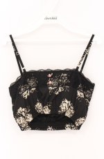 画像1: EATME / フラワープリントベアトップ F クロ O-26-04-22-039-LO-TO-YM-ZT357 (1)