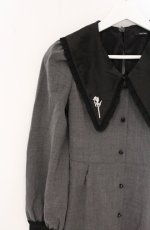 画像2: EATME / BIGカラー開襟マキシワンピース S グレー O-26-04-22-012-LO-OP-YM-ZT362 (2)