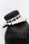 画像4: Ange / はしごレースミニハット  クロ×オフシロ O-26-04-23-019-LO-AC-IG-OS (4)