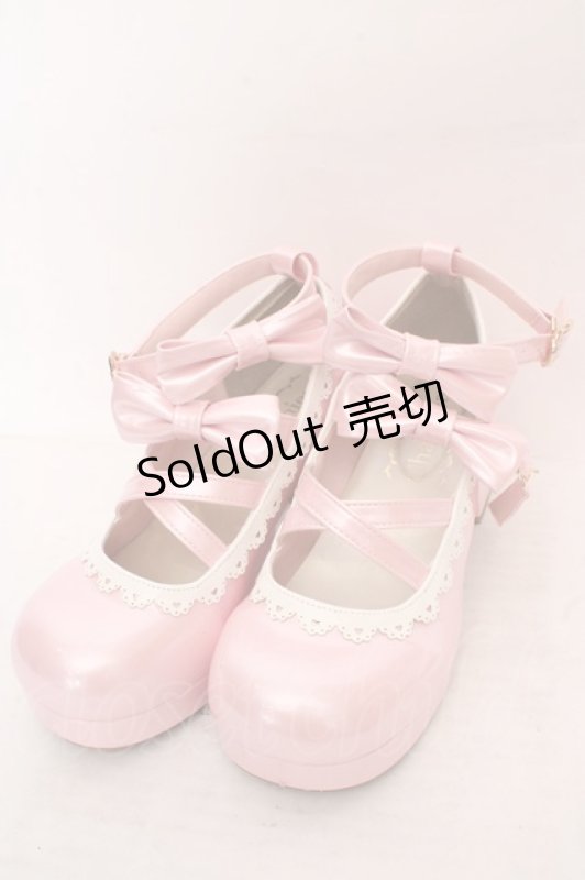 画像1: Chalmiere / ダブルリボンスカラップパンプス L ピンク O-26-04-24-018-0-SH-OW-OS (1)