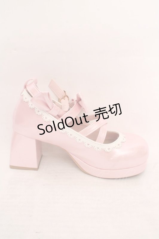 画像5: Chalmiere / ダブルリボンスカラップパンプス L ピンク O-26-04-24-018-0-SH-OW-OS (5)