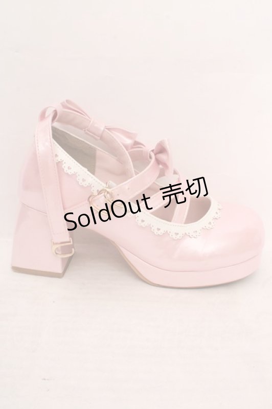 画像7: Chalmiere / ダブルリボンスカラップパンプス L ピンク O-26-04-24-018-0-SH-OW-OS (7)
