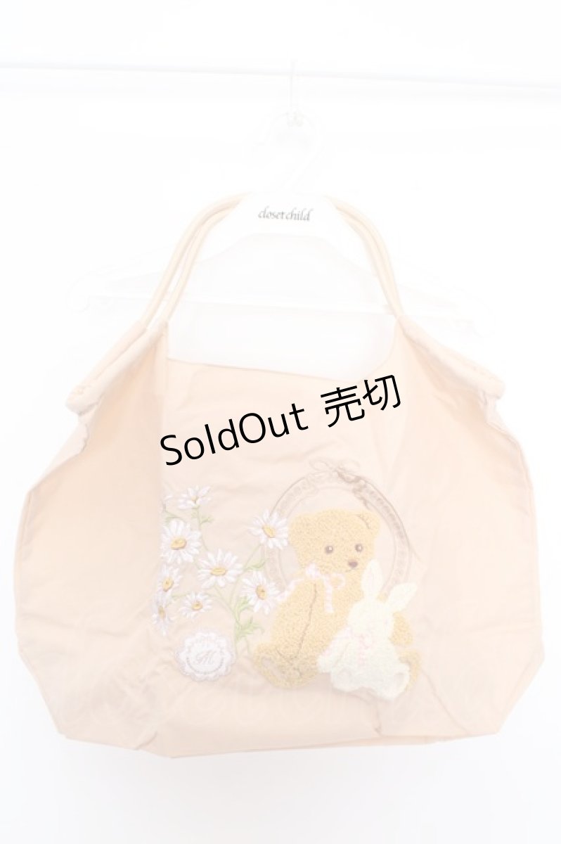 画像1: m petit by misako / クマ刺繍バッグ  ベージュ O-26-04-24-023-LO-BG-IG-ZTK013 (1)