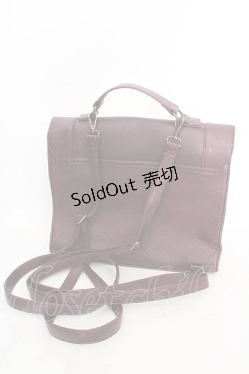 画像2: m petit by misako / AM*フラップ3WAYリュック  ワイン O-26-04-24-027-LO-BG-IG-OS (2)