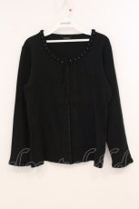 画像1: INGEBORG / フラワーモチーフネックカットソー S クロ4 O-26-04-24-1038-LO-TO-IG-ZI (1)