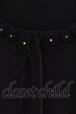 画像2: INGEBORG / フラワーモチーフネックカットソー S クロ4 O-26-04-24-1038-LO-TO-IG-ZI (2)