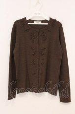 画像1: INGEBORG / モチーフ付きパイル地カーディガン M ブラウン O-26-04-24-1044-LO-TO-IG-OS (1)