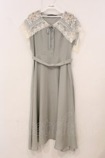 画像1: an another angelus / スカーフリメイク衿付きロングワンピース  ミント O-26-04-24-1050-CA-OP-IG-OS (1)