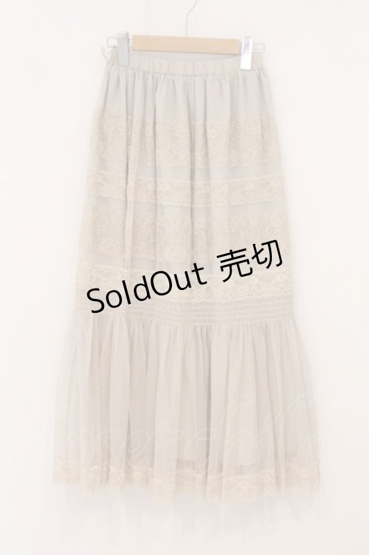 画像1: an another angelus / レース使いチュールマーメイドスカート  生成り O-26-04-24-1053-CA-SK-IG-OS (1)
