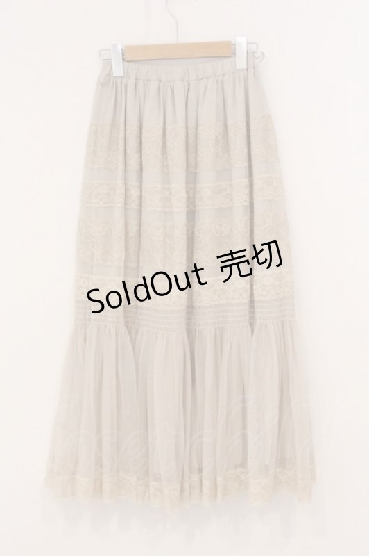 画像3: an another angelus / レース使いチュールマーメイドスカート  生成り O-26-04-24-1053-CA-SK-IG-OS (3)