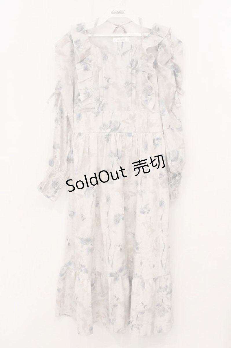 画像1: melume / TT*MAKチュバナOP ピンタックフリル花柄ワンピース L アイボリー×ブルー O-26-04-24-1054-0-OP-IG-OS (1)