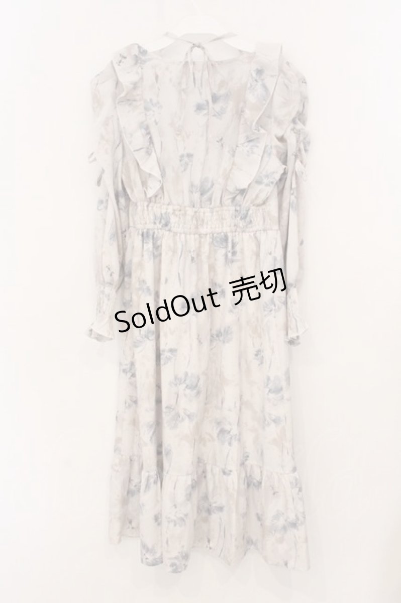 画像3: melume / TT*MAKチュバナOP ピンタックフリル花柄ワンピース L アイボリー×ブルー O-26-04-24-1054-0-OP-IG-OS (3)