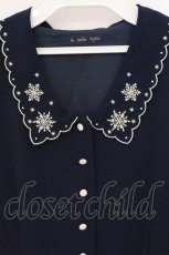 画像2: an another angelus / スノークリスタル刺繍プリーツワンピース  ネイビー O-26-04-24-1055-CA-OP-IG-OS (2)
