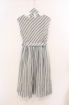 画像3: an another angelus / スカーフ付きマルチストライプワンピース  アイボリー×ブルー系 O-26-04-24-1062-CA-OP-IG-OS (3)