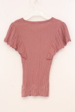 画像3: F&A / 透かし編みラッフルノースリーブニットプルオーバー  ピンク O-26-04-24-1064-LO-TO-IG-OS (3)