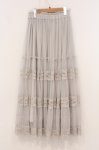 画像3: an another angelus / レース切替チュールティアードスカート  ライトグレー O-26-04-24-1084-CA-SK-IG-OS (3)