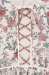 画像2: axes femme Nostalgic / ボタニカル柄レースアップワンピース M シロ O-26-04-24-1021-LO-OP-IG-OS (2)