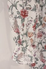 画像3: axes femme Nostalgic / ボタニカル柄レースアップワンピース M シロ O-26-04-24-1021-LO-OP-IG-OS (3)