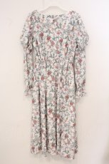 画像4: axes femme Nostalgic / ボタニカル柄レースアップワンピース M シロ O-26-04-24-1021-LO-OP-IG-OS (4)