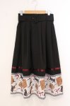 画像1: axes femme / ネコ柄パネルスカート M クロ O-26-04-24-1023-AX-SK-IG-OS (1)