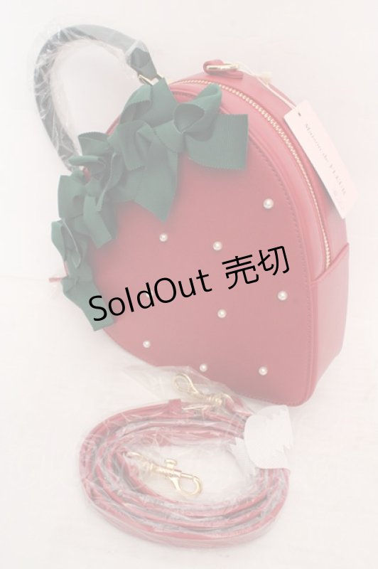 画像1: Maison de FLEUR / いちごパールショルダーバッグ  アカ O-26-04-24-036-LO-BG-IG-OS (1)