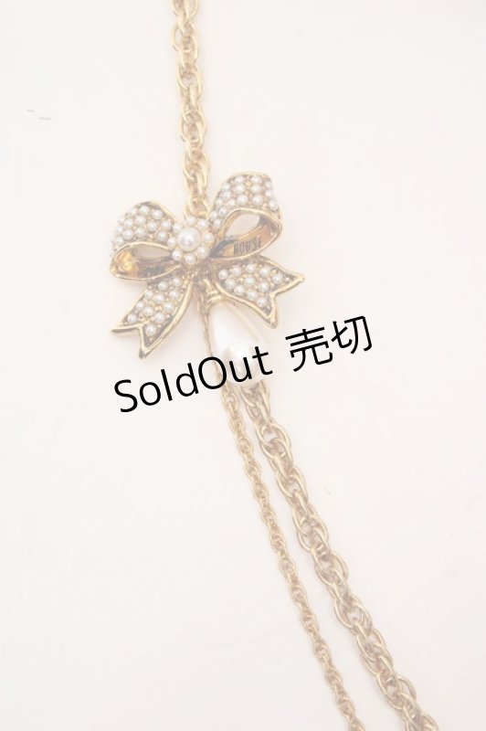 画像2: PINK HOUSE / パールリボンネックレス  ゴールド×パール O-26-04-24-044-LO-AC-IG-OS (2)