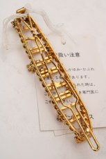 画像2: PINK HOUSE / フラワーストーンワイヤーロゴバレッタ  ゴールド O-26-04-24-046-LO-AC-IG-ZT169 (2)