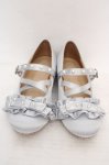 画像2: Lovely Tency / MAクロスリボンP パンプス LL サックス O-26-04-24-008-GO-SH-IG-OS (2)