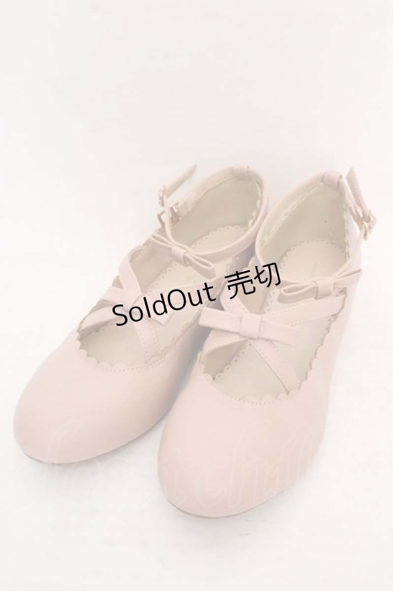 画像1: m petit by misako / リボンスカラップパンプス LL ピンク O-26-04-24-011-LO-SH-YM-ZTK036 (1)