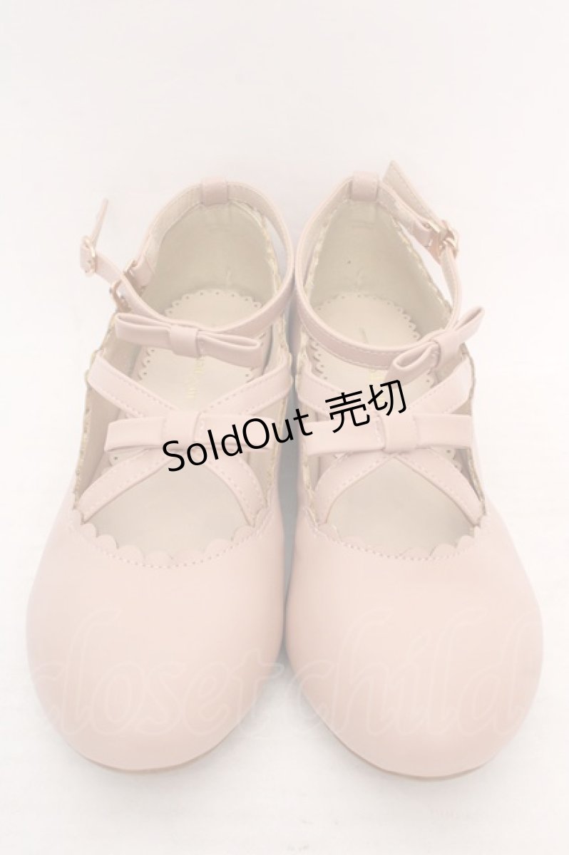 画像2: m petit by misako / リボンスカラップパンプス LL ピンク O-26-04-24-011-LO-SH-YM-ZTK036 (2)