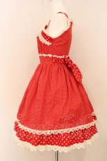 画像4: BABY,THE STARS SHINE BRIGHT / ドットRibbonジャンパースカート  Aタイプ・えんじ×オフシロレース O-26-04-25-026-BA-OP-OW-OS (4)