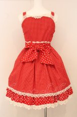 画像5: BABY,THE STARS SHINE BRIGHT / ドットRibbonジャンパースカート  Aタイプ・えんじ×オフシロレース O-26-04-25-026-BA-OP-OW-OS (5)
