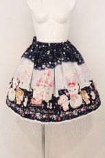 画像1: BABY,THE STARS SHINE BRIGHT / くみゃちゃんの雪の王国柄スカート  ネイビー O-26-04-25-029-BA-SK-OW-OS (1)