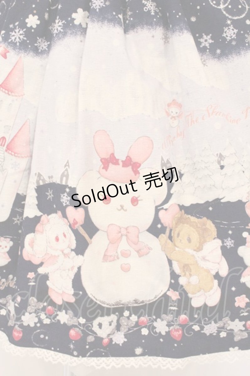 画像3: BABY,THE STARS SHINE BRIGHT / くみゃちゃんの雪の王国柄スカート  ネイビー O-26-04-25-029-BA-SK-OW-OS (3)