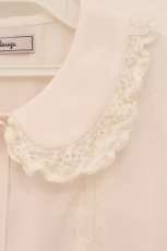 画像2: Ank Rouge / トーションレース配色丸襟ブラウス M ピンク O-26-04-25-004-CA-BL-OW-OS (2)