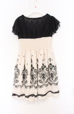 画像3: axes femme / ベア切替フロッキーワンンピ  アイボリー×クロ O-26-04-25-1004-AX-OP-IG-OS (3)