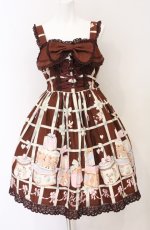 画像1: BABY,THE STARS SHINE BRIGHT / Love ring Present Box柄パティージャンパースカート  ブラウン O-26-04-25-1041-BA-OP-OW-OS (1)