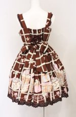 画像2: BABY,THE STARS SHINE BRIGHT / Love ring Present Box柄パティージャンパースカート  ブラウン O-26-04-25-1041-BA-OP-OW-OS (2)