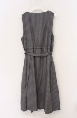 画像2: axes femme / ピンストライプジャンパースカート M グレー O-26-04-25-1045-AX-OP-OW-OS (2)