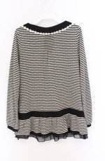 画像3: axes femme / ボーダーカットドープルオーバー  クロ×オフ O-26-04-25-1005-AX-TO-IG-OS (3)