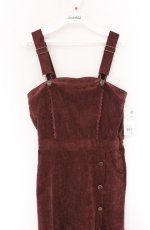 画像2: axes femme / コーデュロイロングワンピース M ワイン O-26-04-25-1049-AX-OP-OW-OS (2)