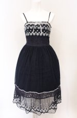 画像1: axes femme / お花チュール使いワンピース M ネイビー O-26-04-25-1050-AX-OP-OW-OS (1)