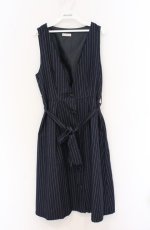 画像1: axes femme / ピンストライプジャンパースカート M ネイビー O-26-04-25-1051-AX-OP-OW-OS (1)
