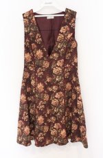 画像1: axes femme / クラシカル花柄ワンピース M ワイン O-26-04-25-1053-AX-OP-OW-OS (1)
