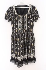 画像1: axes femme / Paris柄ワンピース M クロ O-26-04-25-1054-AX-OP-OW-OS (1)